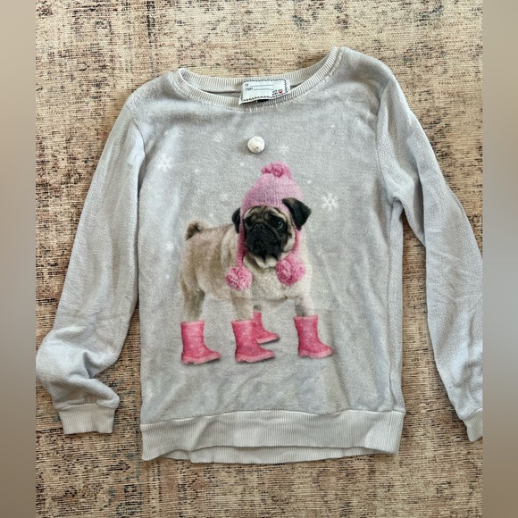 Other - Girls Kids Sweatshirt with Pink Pug Design